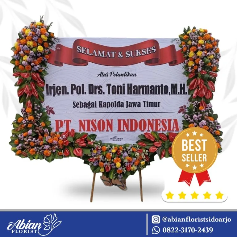 papan bunga selamat sukses Abian Florist Sidoarjo