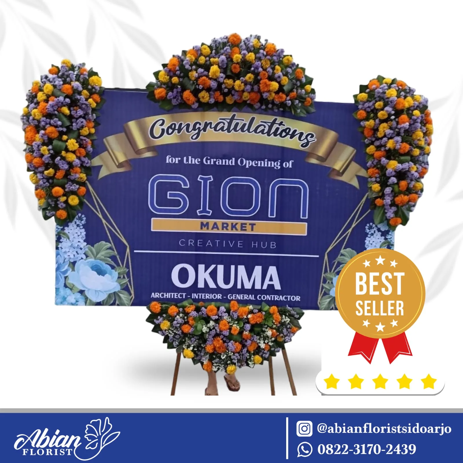 papan bunga selamat sukses abian florist sidoarjo