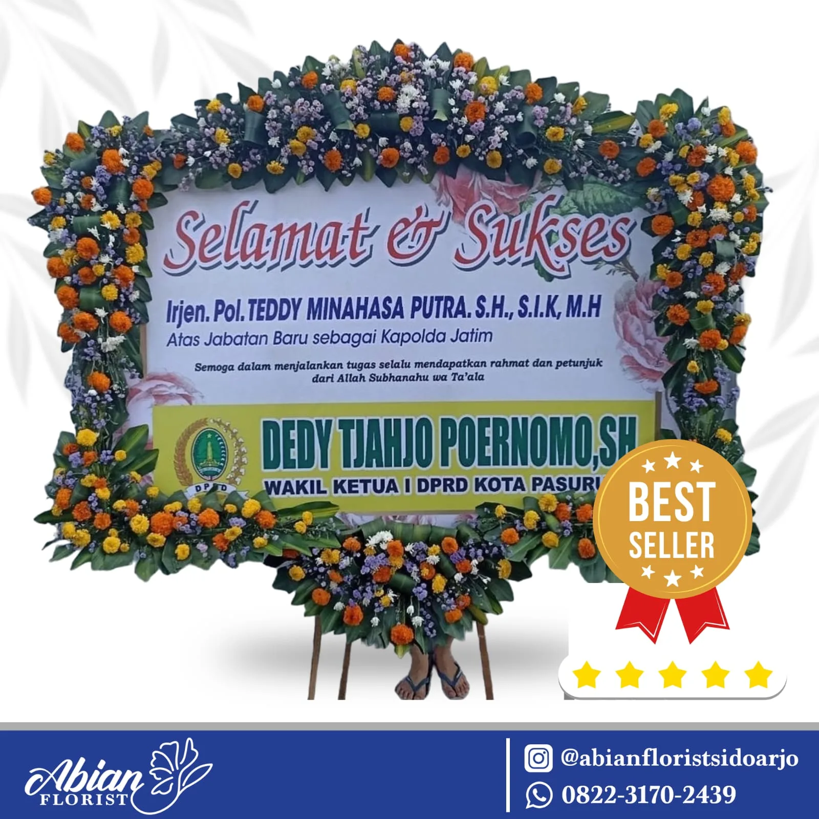 papan bunga selamat sukses Abian Florist Sidoarjo