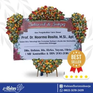 papan bunga selamat sukses Abian Florist Sidoarjo