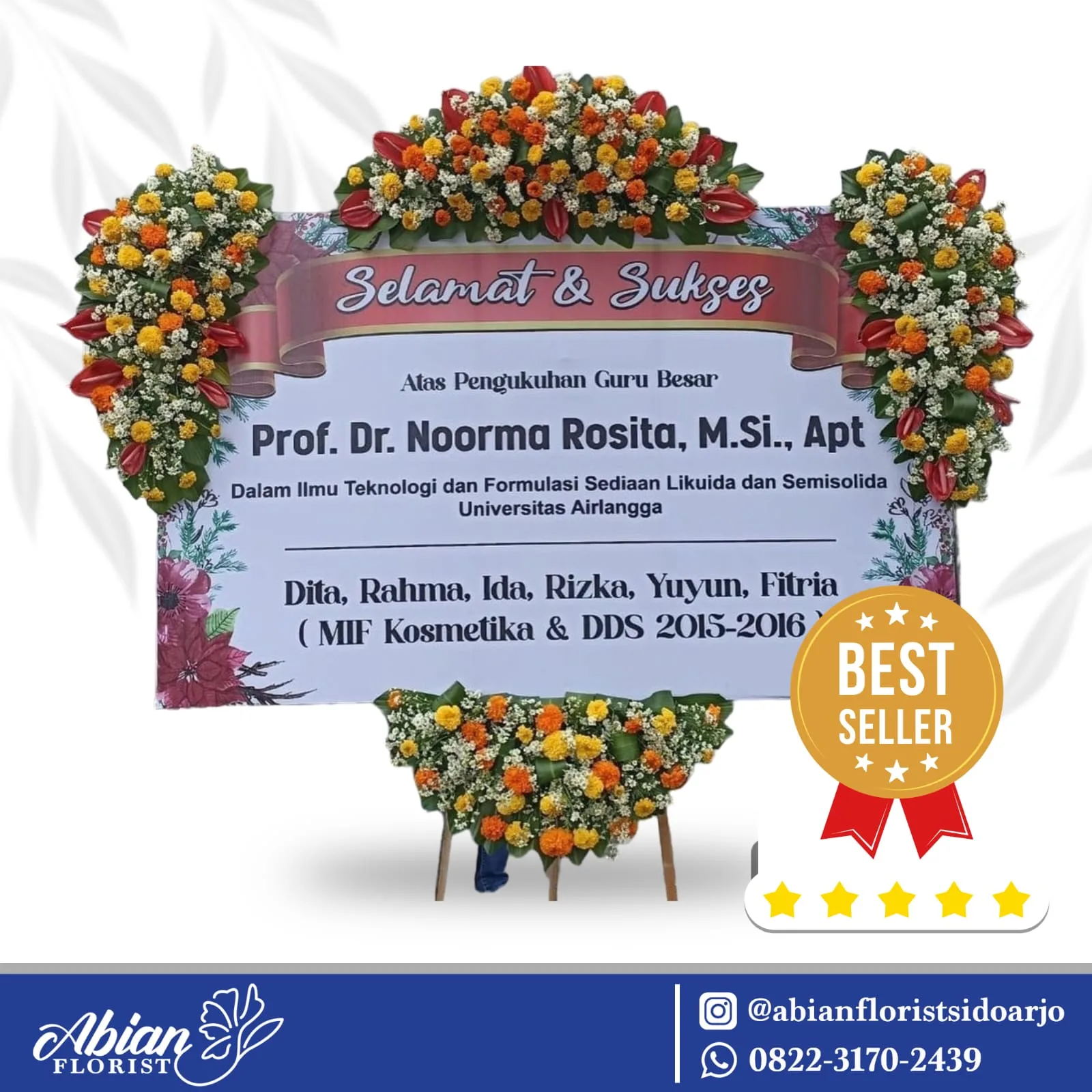 papan bunga selamat sukses Abian Florist Sidoarjo