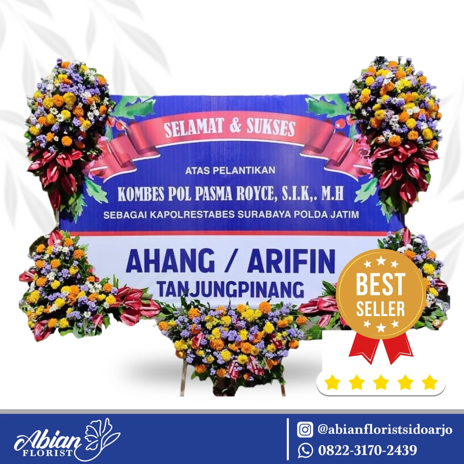 papan bunga selamat sukses abian florist sidoarjo