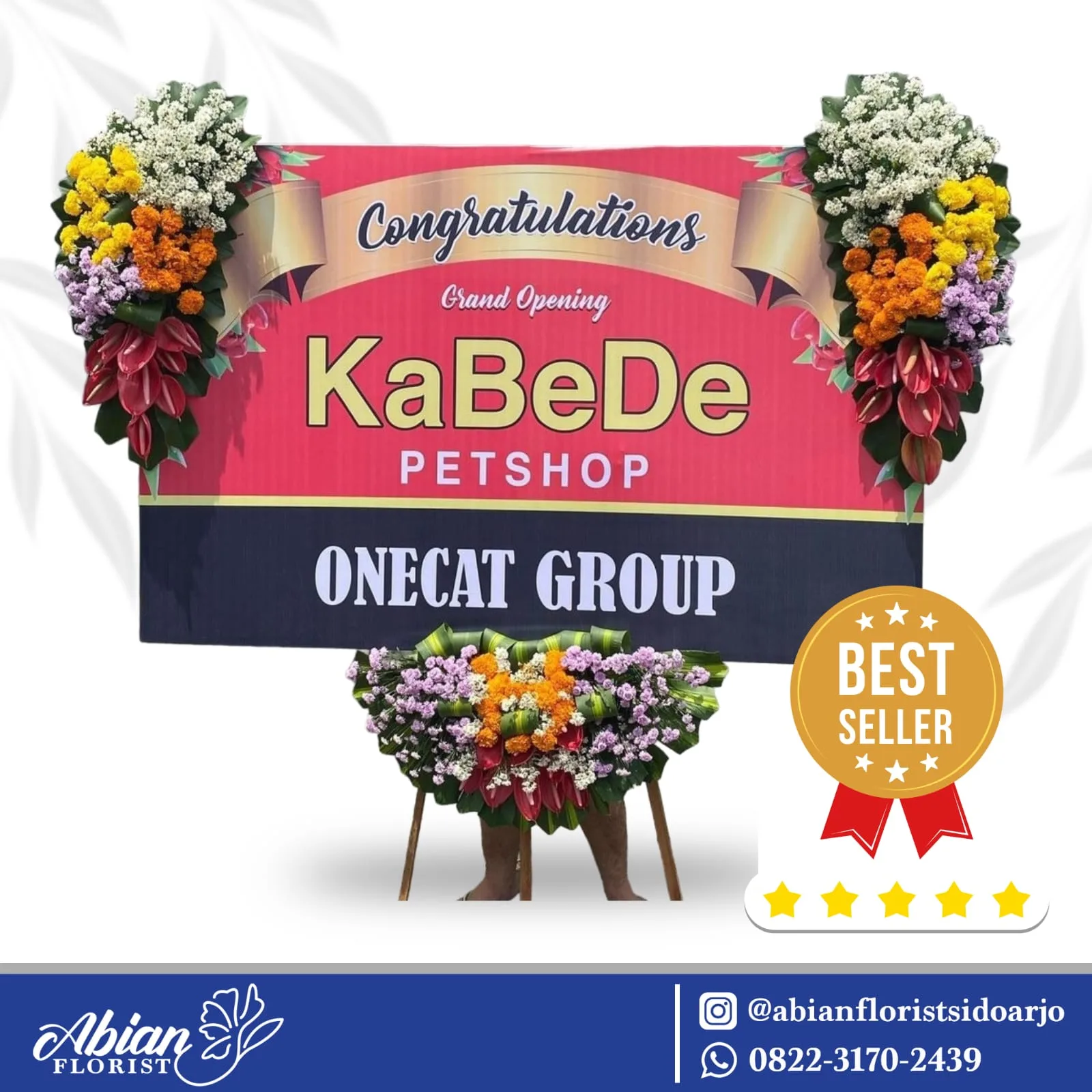 papan bunga selamat sukses abian florist sidoarjo