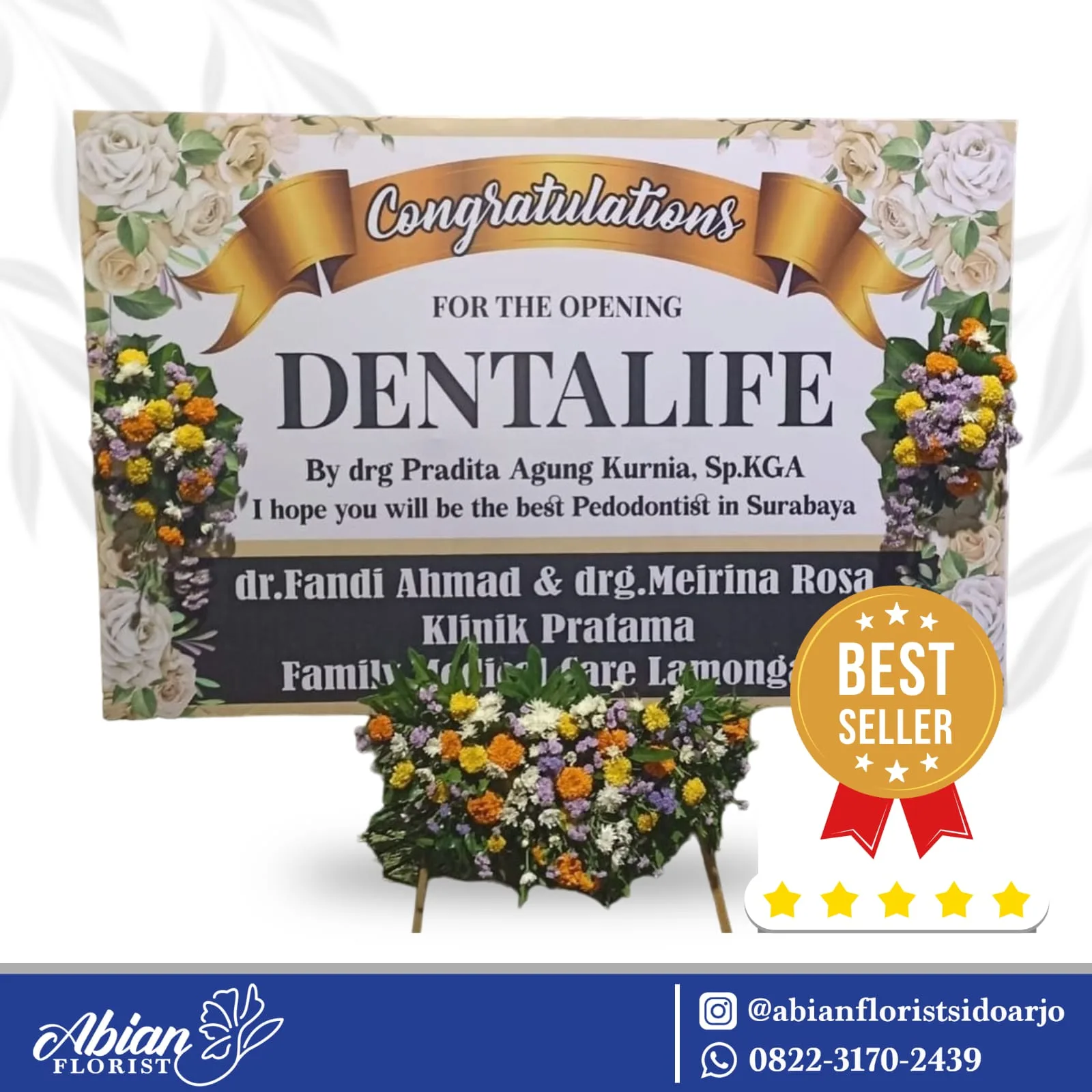 papan bunga selamat sukses Abian Florist Sidoarjo