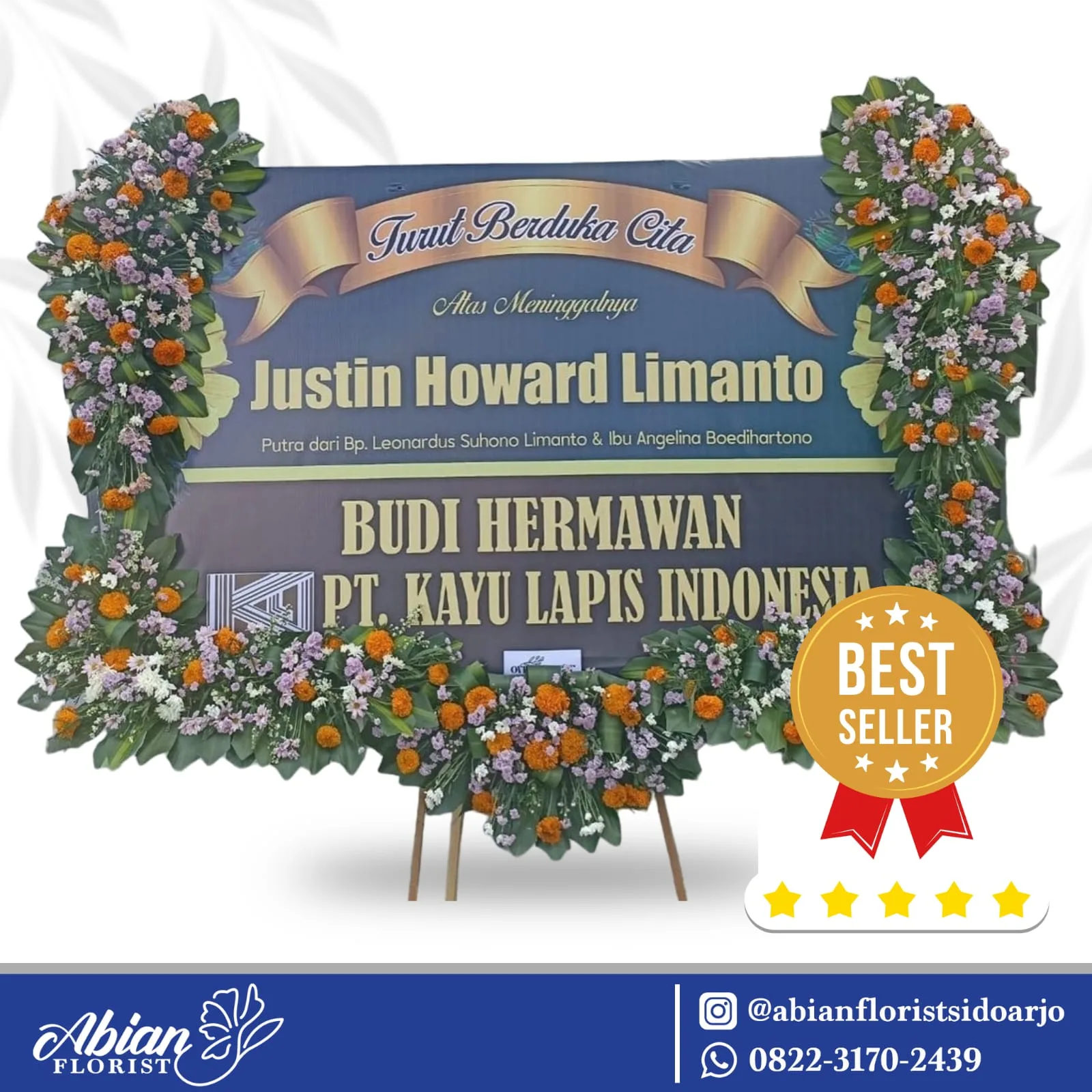 Papan Bunga Duka Cita Abian Florist Sidoarjo