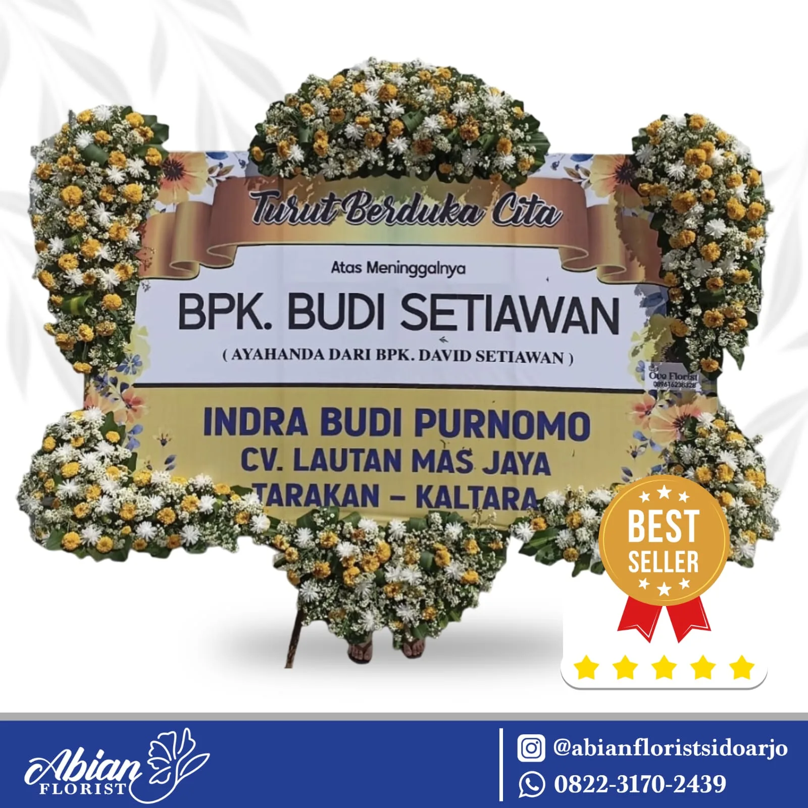 papan bunga duka cita Abian Florist Sidoarjo