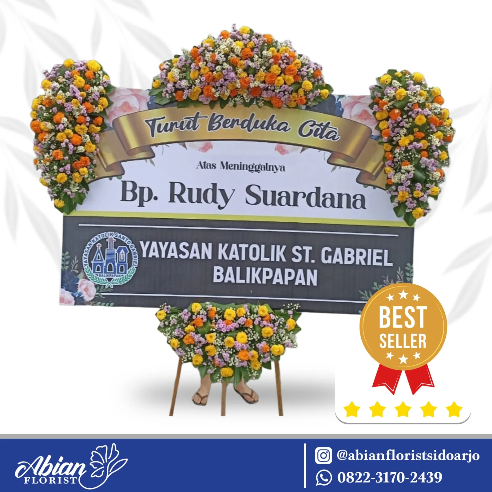 papan bunga duka cita Abian Florist Sidoarjo