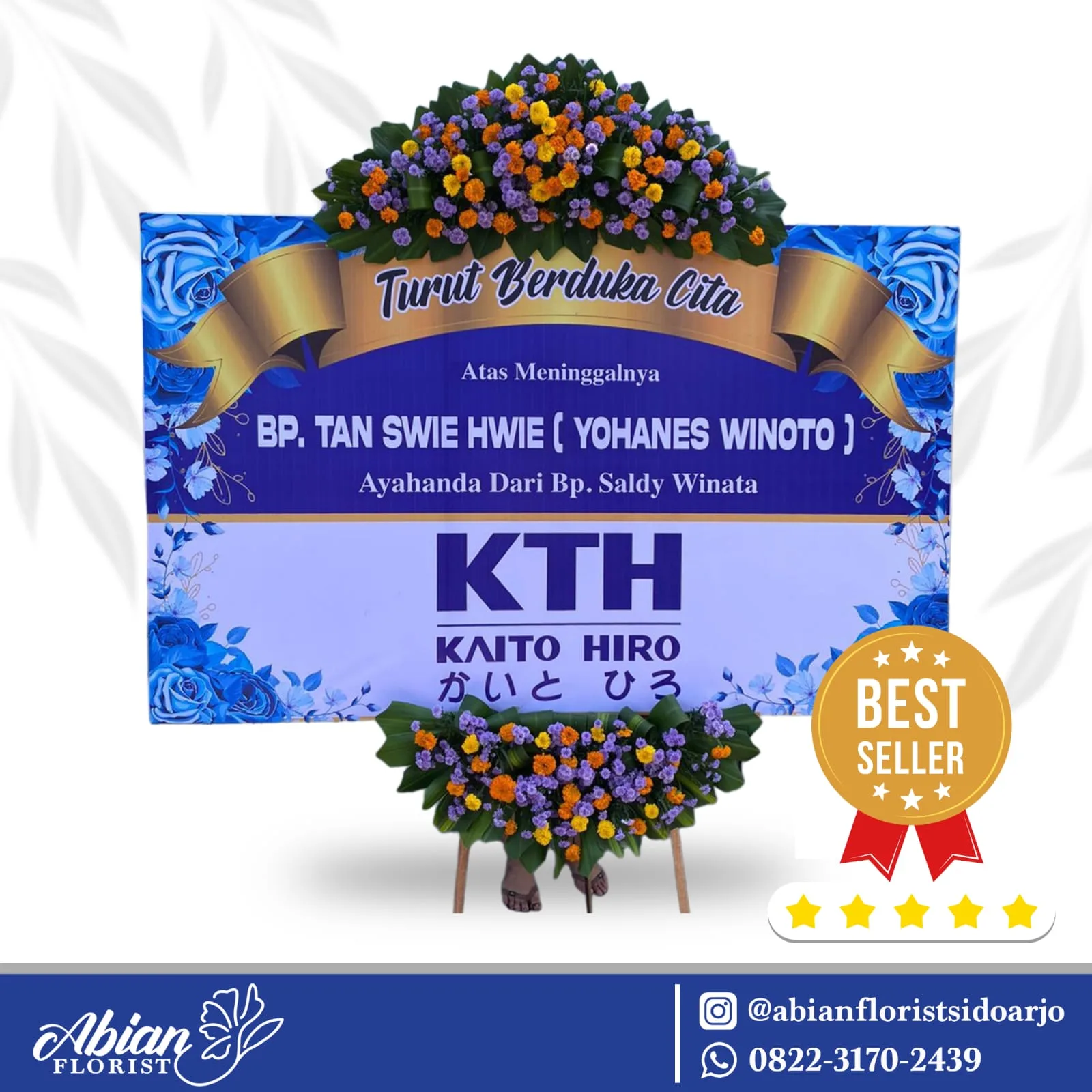 papan bunga duka cita Abian Florist Sidoarjo