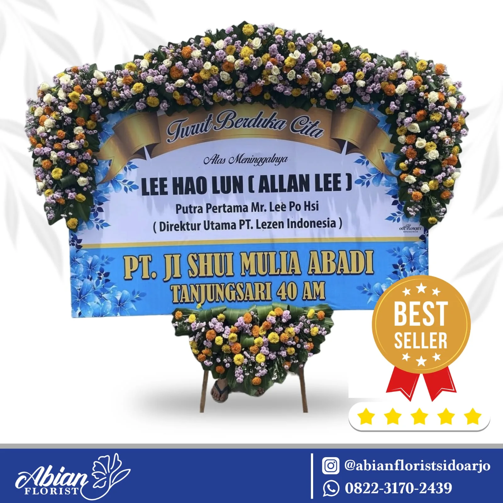 Papan Bunga Duka Cita Abian Florist Sidoarjo
