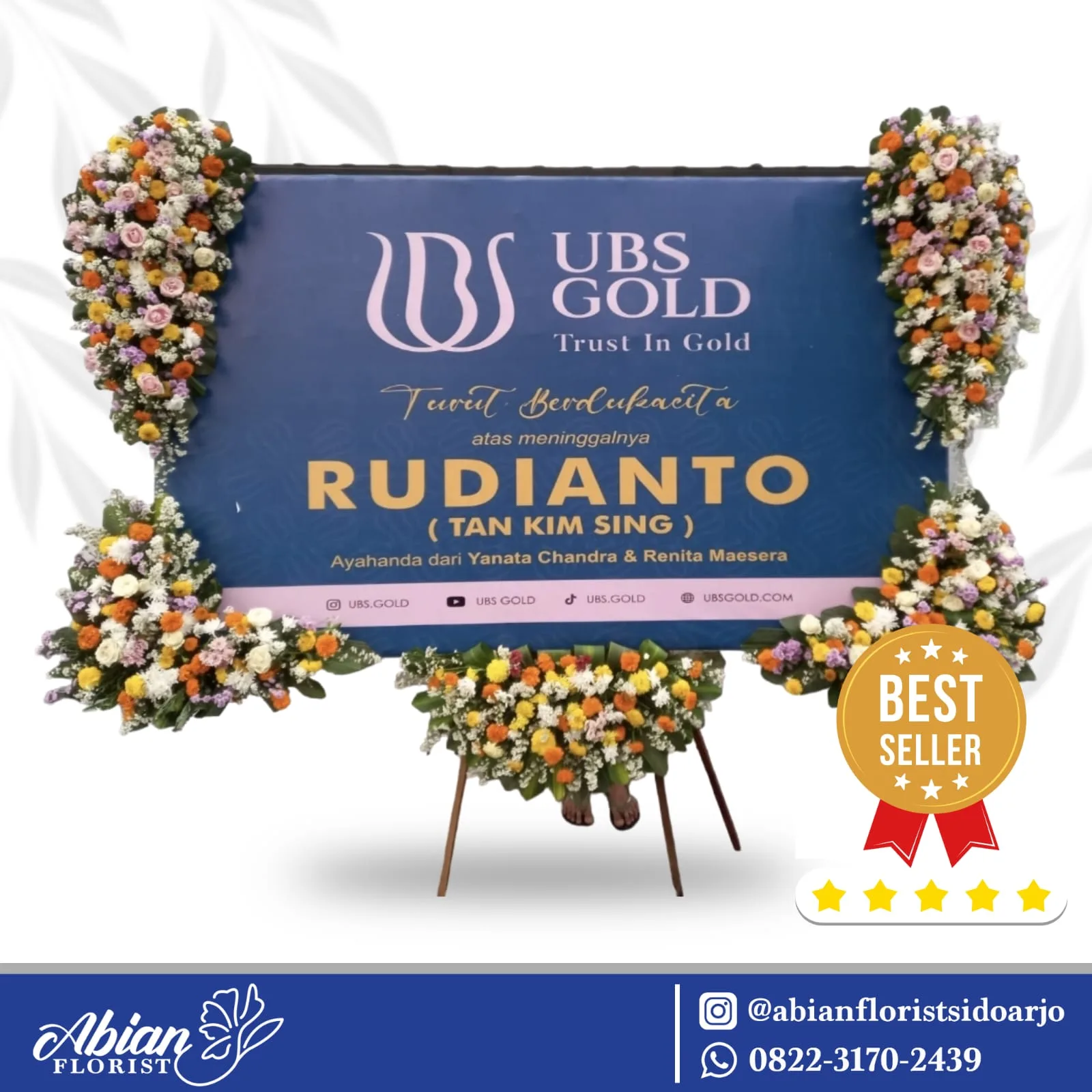papan bunga duka cita Abian Florist Sidoarjo